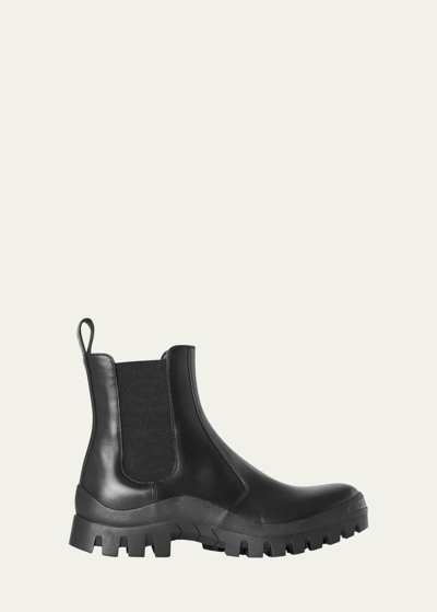 Shop The Row Greta Leather Lug-sole Chelsea Boots In Black