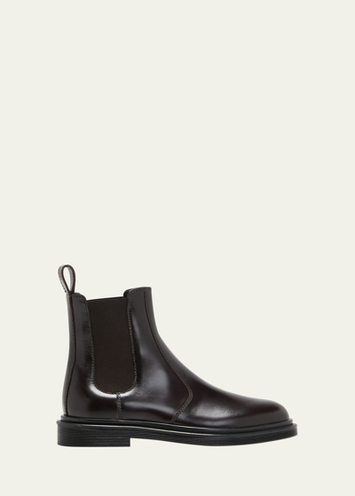 Shop The Row Ranger Patent Leather Chelsea Boots In Dark Brown
