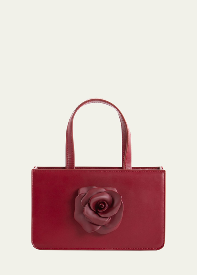 Shop Puppets And Puppets Small Rose Leather Top-handle Bag In 601 Oxblood