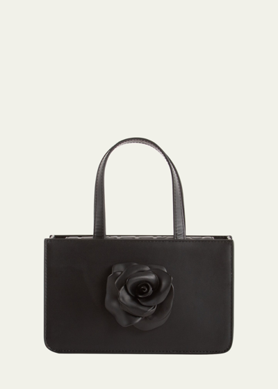 Shop Puppets And Puppets Small Rose Leather Top-handle Bag In 013 Black
