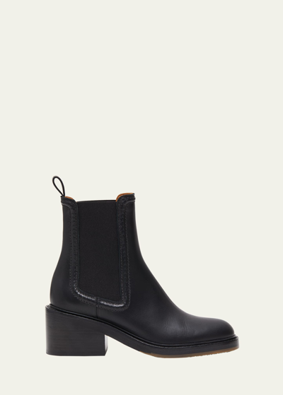 Shop Chloé Mallo Leather Ankle Chelsea Boots In Black