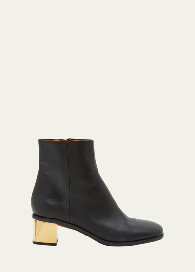 Shop Chloé Rebecca Leather Booties In Black