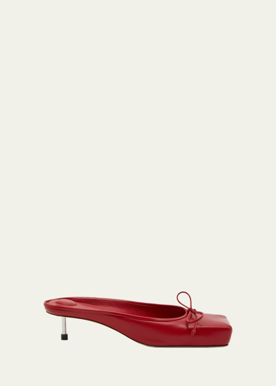 Shop Jacquemus Les Mules Basses Leather Ballet Mules In Red