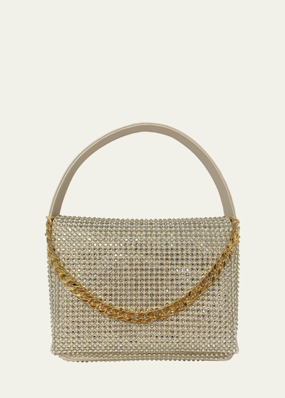 Shop Liselle Kiss Taylor Crystal Top-handle Bag In Gold Crystal