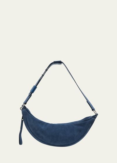 Shop Proenza Schouler White Label Stanton Sling Suede Shoulder Bag In Slate Blue