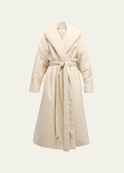 Shop The Row Francine Puffer-style Belted Trench Coat In Sand