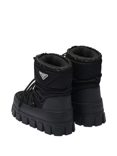 Prada Logo-plaque Snow Boots In Black