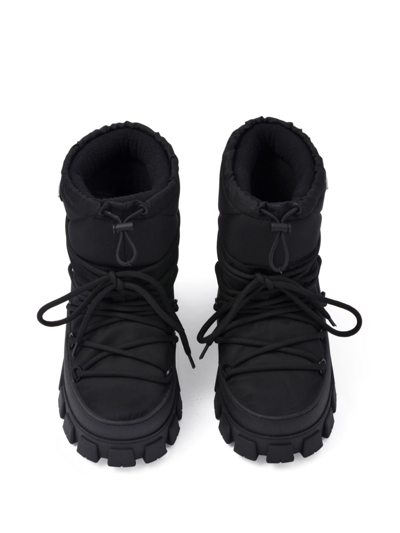 Prada Logo-plaque Snow Boots In Black