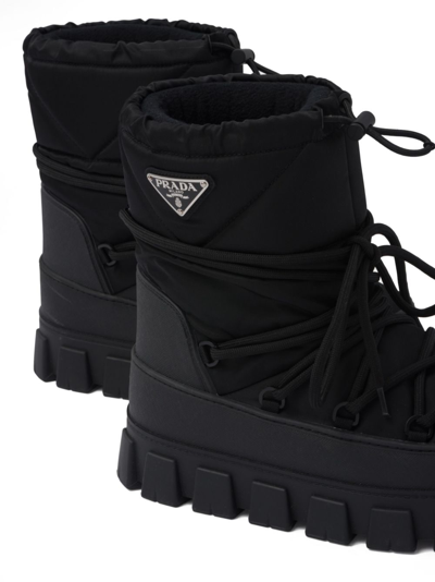 Prada Logo-plaque Snow Boots In Black