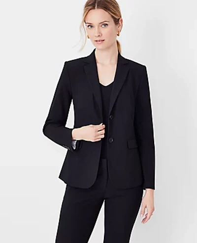 Ann Taylor The Notched Two Button Blazer - Curvy Fit In Core Black