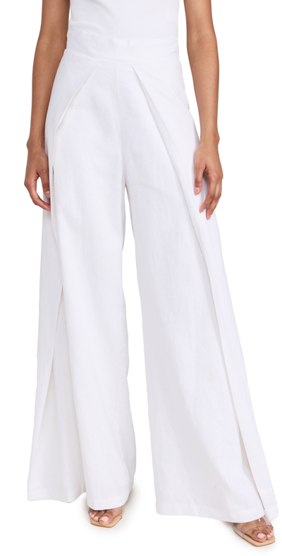 Shop Maylé Vásquez Yagua Ii Front Pleated Pants White