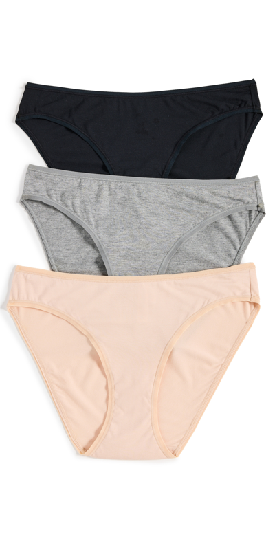 Shop Lively The All-day Bikini Panties 3 Pack Toasted Almond/jet Black/smoke