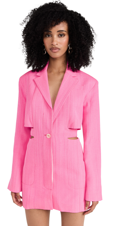 Shop Jacquemus La Robe Bari Blazer Dress Pink