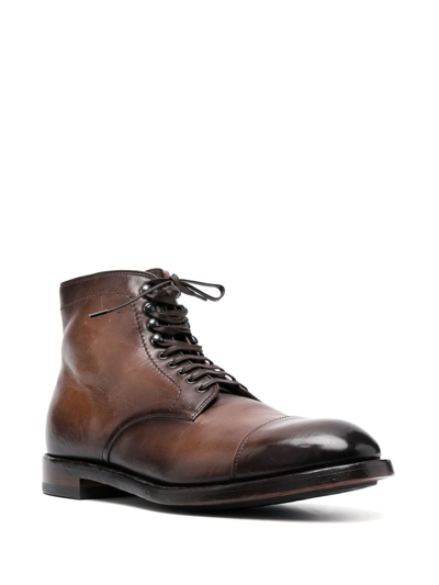 Officine Creative Anatomia 013 Leather Ankle Boots In Brown