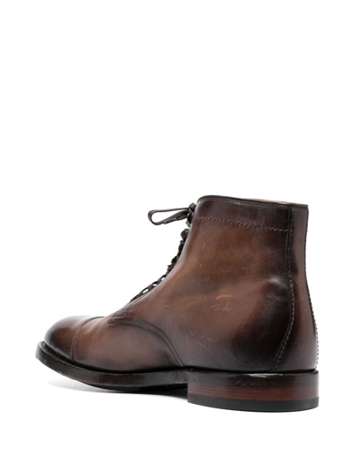 Officine Creative Anatomia 013 Leather Ankle Boots In Brown