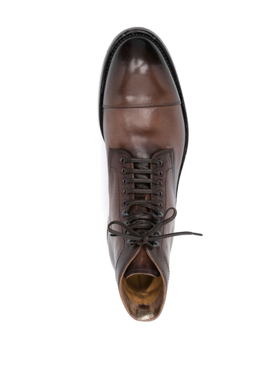 Officine Creative Anatomia 013 Leather Ankle Boots In Brown