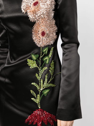 Shop Rachel Gilbert Yolanda Floral-embroidery Midi Dress In Black