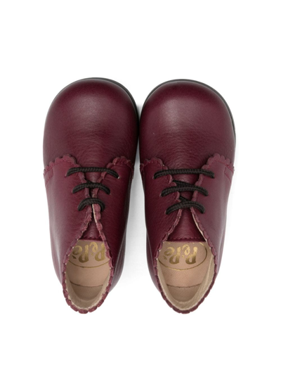 Pèpè Scalloped Edge Lace-up Boots In Purple