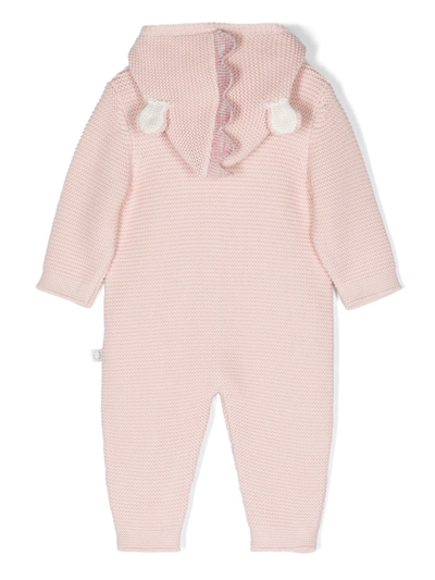 Shop Stella Mccartney Pop-up Animal-ears Knitted Babygrow In Pink