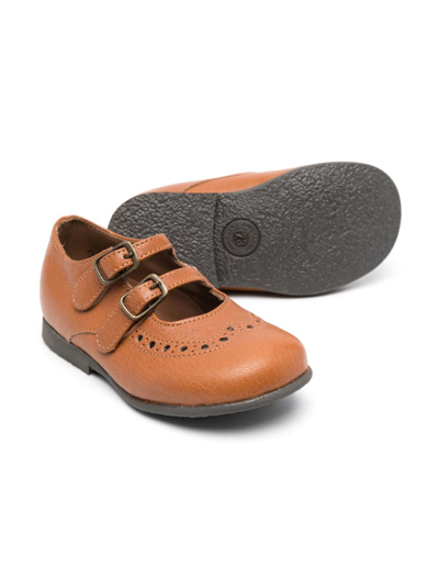Pèpè Marie Double-strap Ballerina Shoes In Brown