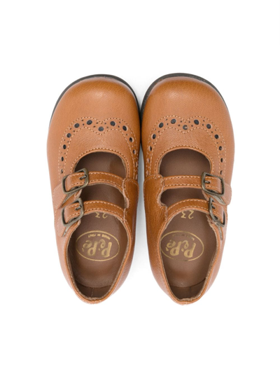 Pèpè Marie Double-strap Ballerina Shoes In Brown