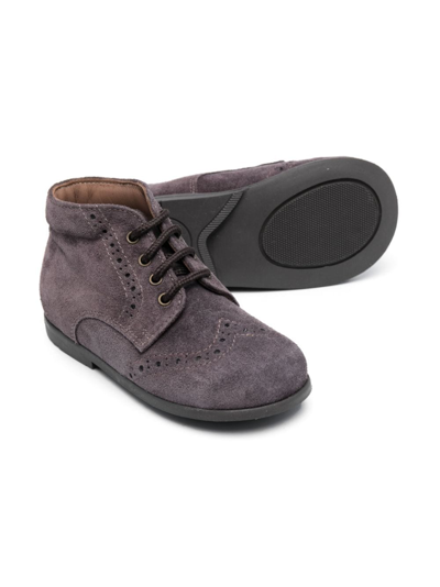 Shop Pèpè Lace-up Suede Boots In Purple