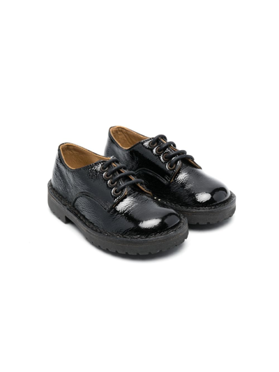 Shop Pèpè Patent-leather Lace-up Shoes In Black