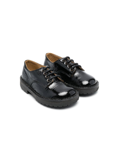 Pèpè Patent-leather Lace-up Shoes In Black