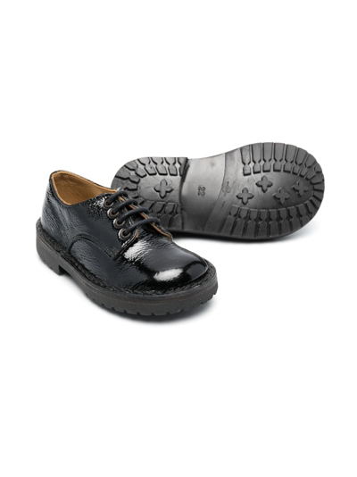 Shop Pèpè Patent-leather Lace-up Shoes In Black