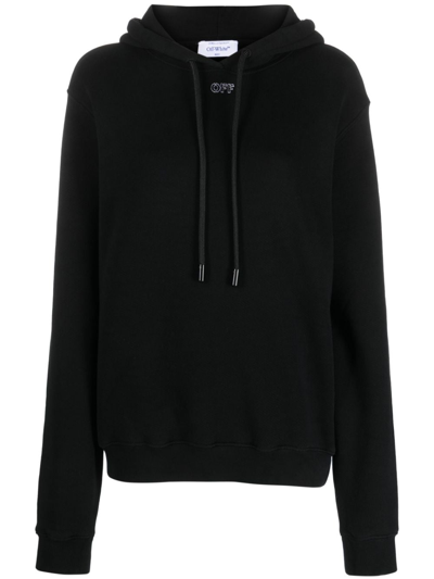 Shop Off-white Arrows Stitch-embroidered Hoodie In Black
