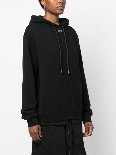 Shop Off-white Arrows Stitch-embroidered Hoodie In Black