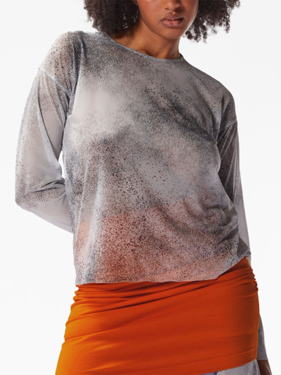 Shop Margherita Maccapani The Second Skin Spray-print T-shirt In Grey