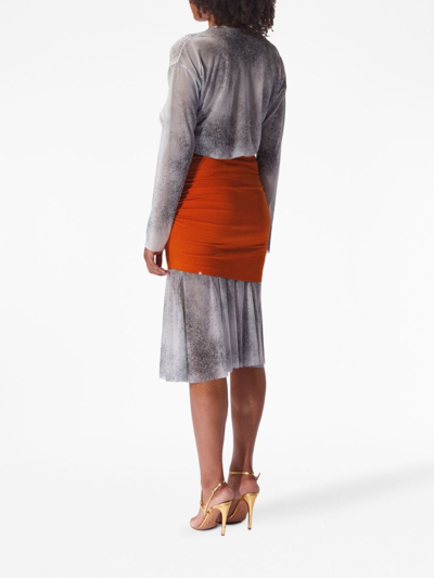 Shop Margherita Maccapani The Rouched High-waisted Skirt In Grey