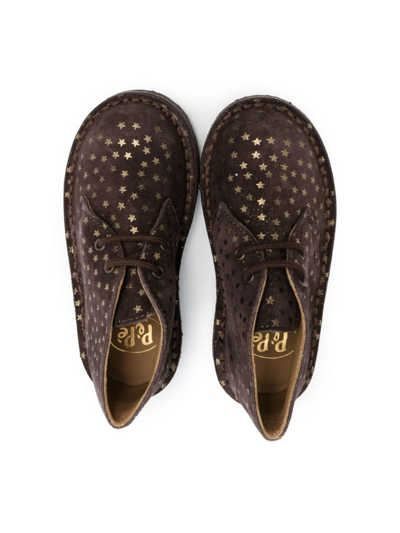Pèpè Star-print Lace-up Boots In Brown