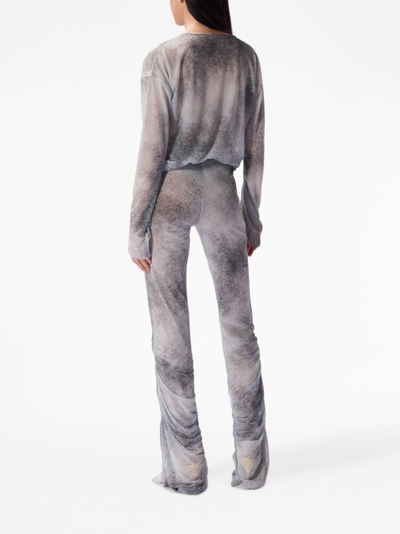 Shop Margherita Maccapani The Ruched Low-rise Trousers In Grey