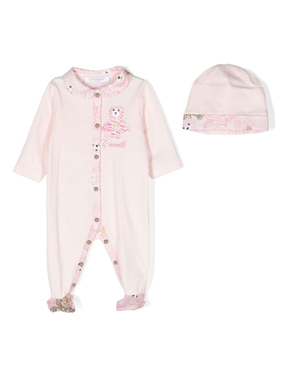 Shop Roberto Cavalli Junior Animal-print Babygrow Set In Pink