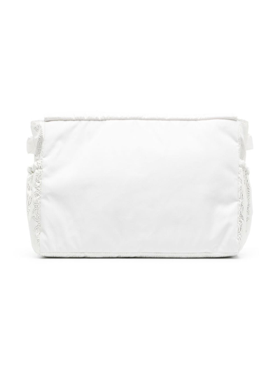 Shop Roberto Cavalli Junior Embroidered Logo Changing Bag In White