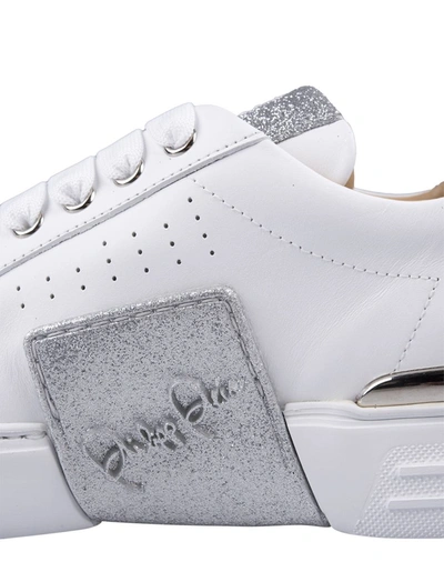 Shop Philipp Plein And Silver Phantom Kick$ Sneakers In White