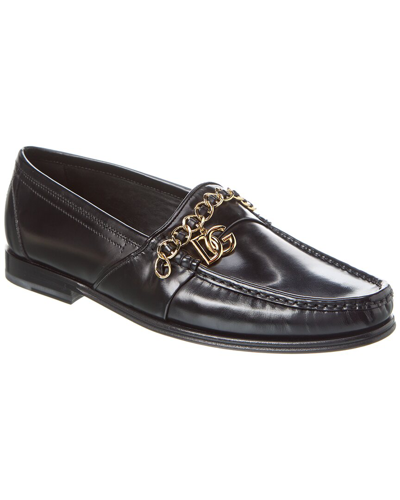 Shop Dolce & Gabbana Leather Loafer In Black