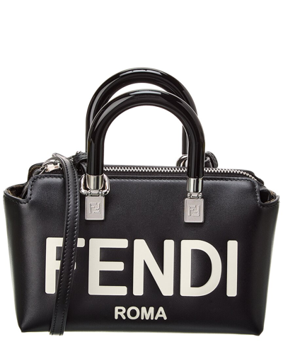 Shop Fendi By The Way Mini Leather Shoulder Bag In Black