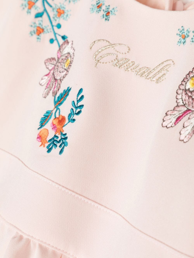 Shop Roberto Cavalli Junior Logo-embroidery Dress In Pink