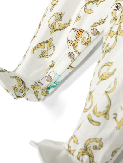 Shop Roberto Cavalli Junior Filigree-print Babygrow Set In White