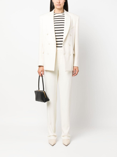 Polo Ralph Lauren Seth Wool Crepe Tuxedo Pant In White
