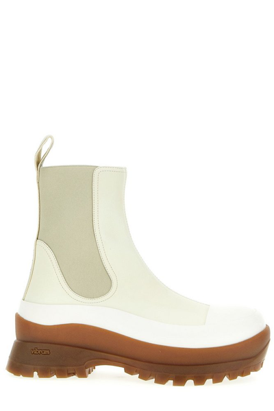 Shop Stella Mccartney Trace Chelsea Boots In White