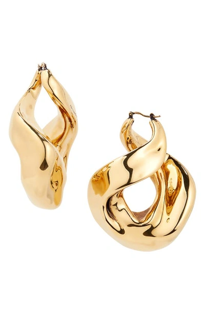 Shop Alexander Mcqueen Twisted Drop Earrings In 0448 Mcq0977 Oro O.b Antl