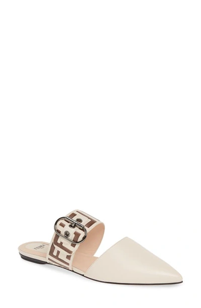 Shop Fendi Ff Buckle Mule In Camelia