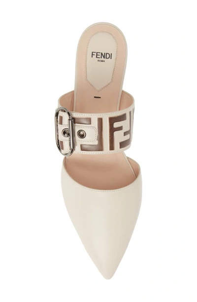 Shop Fendi Ff Buckle Mule In Camelia