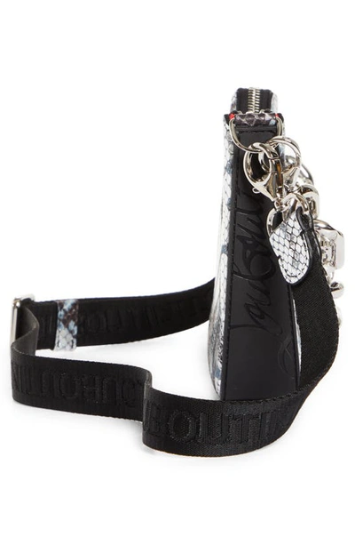 Shop Christian Louboutin Mini Loubila Snake Embossed Chain Slider Bag In 136  Black/ Black Multi