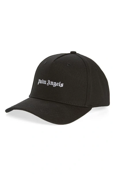 Shop Palm Angels Embroidered Logo Baseball Cap In Black White