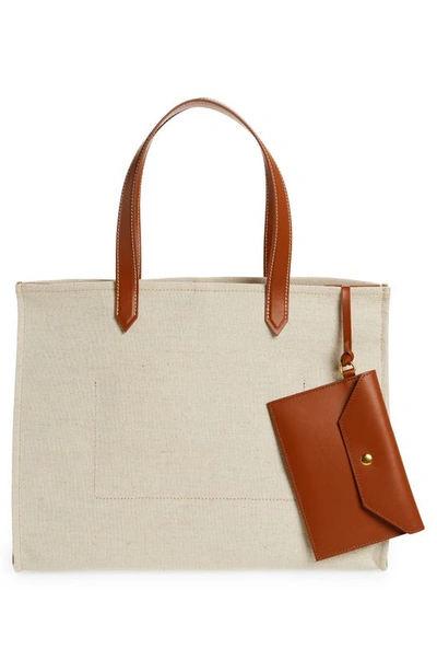 Shop Balmain Medium B-army Monogram Shopper Tote In Gem Natural/ Brown